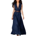 thumbnail image 3 of VBVC Women's Sleeveless Button Down Maxi Dress , Ladies' Collared V-Neck Long Dress , Casual Summer A-Line Vacation Dresses For Women,Navy,S-3XL, 3 of 9