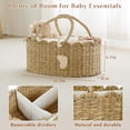 thumbnail image 2 of Diaper Caddy Organizer Seagrass Nursery Basket with Divider for Baby Essentials, 2 of 8
