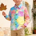 thumbnail image 2 of KHONTS Hawaiian Shirt for Boys Casual Button down Shirt Long Sleeve Beach Tees Graphic Printed Casual Holiday Tops,Size 6-13 Years Pink 130, 2 of 9