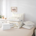 thumbnail image 6 of Feelyou Fashion Branches Plant Bedding Comforter Set 7 Pieces for Teen, Yellow Grey Leaf Botabical Full Bedding Set, Rustic Farmhouse Reversible Fitted Sheet Flat Sheet, Super Cozy Room Decor, 6 of 8