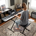thumbnail image 2 of Costway 88-Key Electric Piano Keyboard with Adjustable Stand Stool, Light-up Keys & Buttons Black, 2 of 10