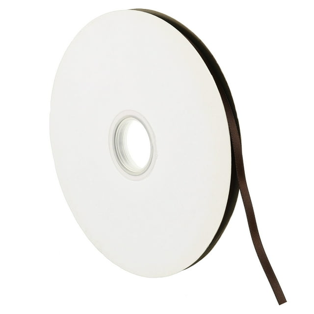 Unique Bargains 0.28' x 100 Yards Double Face Decorate Crafts Roll Satin Ribbon Dark Brown