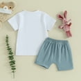 thumbnail image 3 of Bagilaanoe 2pcs Toddler Easter Outfits Baby Boy Shorts Set Short Sleeve Letter Print T Shirt Tops + Shorts 6M 12M 18M 24M 3T Kids Casual Summer Clothes, 3 of 8