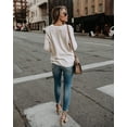 thumbnail image 2 of Womens Knitted Deep V-Neck Long Sleeve Wrap Front Loose Sweater Pullover Jumper Tops, 2 of 2