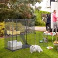 thumbnail image 6 of Dextrus 2-Tier Indoor Cat Cage,Versatile Pet Playpen for Ferrets, Kittens, Bunnies, Chinchillas, Squirrels. Detachable Metal Kennel Ideal for House Cats, RV Travel, Camping, 6 of 7