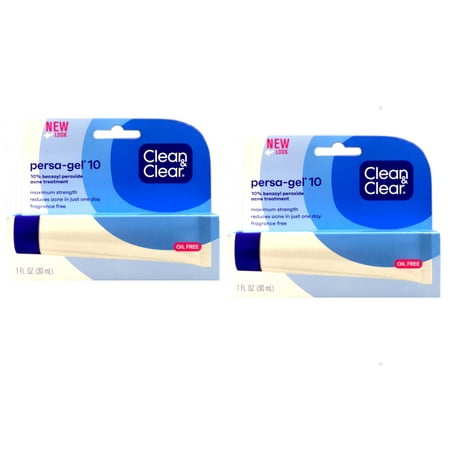Clean & Clear Persa-Gel 10 Max Strength 1 Ounce (29ml) (2 Pack)