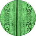 thumbnail image 1 of Ahgly Company Indoor Round Abstract Emerald Green Modern Area Rugs, 7' Round, 1 of 4