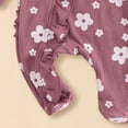 thumbnail image 5 of mgoYE Newborn Baby Girl Spring Outfits Clothes Knit Jumpsuit Ruffle Romper Newborn Coming Home Outfit for Baby Girl(Purple,0-3 Months), 5 of 7