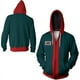 thumbnail image 4 of Disfraces de cosplay de Miles Morales para hombre, chaqueta con cremallera con impresión 3D, sudaderas de anime, sudaderas verdes con capucha, ropa de Halloween, 4 of 5