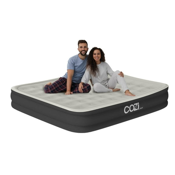 Cozi by Tzumi 13” Air Mattress, Inflatable Bed with Built-In Pump for Camping, Home, & Travel, King Size