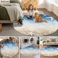 thumbnail image 5 of Blue Brown Ombre Coastal Round Area Rug 4Ft Washable Circle Rugs for Bedroom Dining Room, Sea Nautical Summer Beach Starfish Coral Non-Slip Carpet Floor Mats Indoor Outdoor Carpet Runner Home Decor, 5 of 8