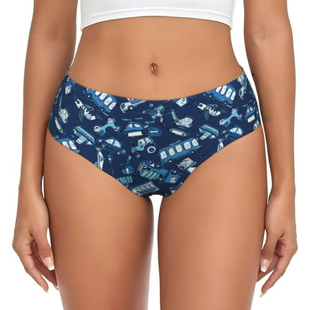 Womens Underwear - blue bus No Show Seamless Underwear for Women  Soft Stretch Womens Panties  Hipster Ladies Panties Bikini Underwear Briefs