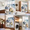 thumbnail image 6 of No Hook Shower Curtain, Coastal Pumpkins Fall Shower Curtains for Bathroom with See Through Top Window, Blue Starfish Beach Thanksgiving Waterproof & Washable Bath Curtain Long 72"x78", 6 of 6