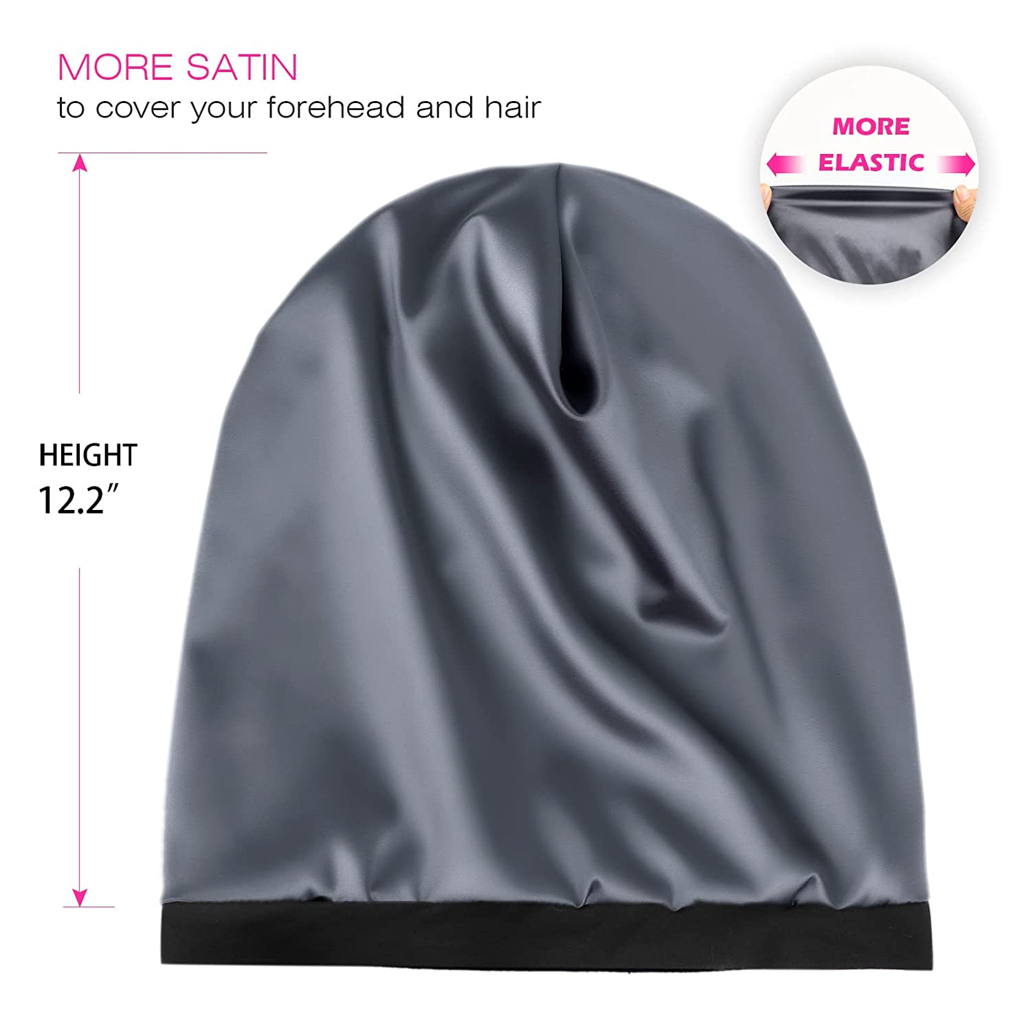 Satin Lined Sleep Silk Beanie Elastic 