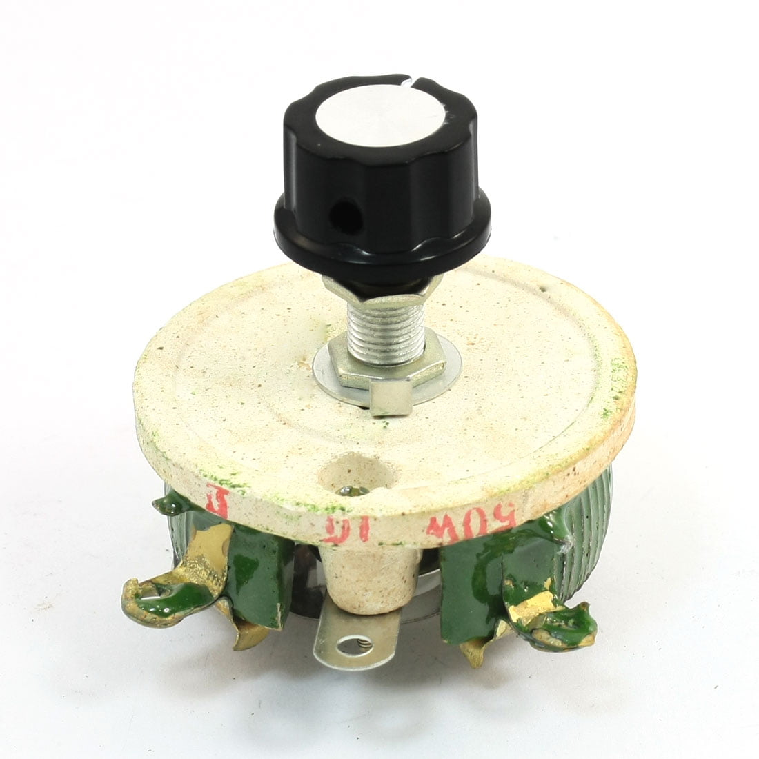 DealMux Wirewound Ceramic Potentiometer Rotary Rheostat Resistor 100W 50 Ohm 