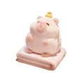 thumbnail image 5 of Kokiya Capybara Plush Toy Car Decor Lifelike Accompany Toy Animal Doll Stuffed Capybara Pink with Blanket, 5 of 9
