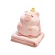 thumbnail image 5 of Carpincho de peluche de juguete, muñeco de carpincho de peluche, almohada de felpa de carpincho encantadora acurrucada Rosa con manta, 5 of 9