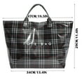 thumbnail image 2 of Fashion PVC Tote Bag for Women Large Plastic Tote Bag for Work Letter Print Hobo bag Kraft Paper Work Handbags Purses Checkered-Black, 2 of 8