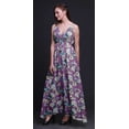 thumbnail image 4 of Bimba Robe Longue Maxi à Imprimé Floral pour Femmes Été Col en V Tenue de Villégiature Vacances-TTTG, 4 of 4