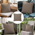 thumbnail image 4 of Throw Pillow Covers 18x18 Inch, Brown Gingham Decorative Pillow Cases for Couch Sofa Bed, Farmhouse Buffalo Plaid Checkered Cotton Linen Square Home Decor Pillowcases with Hidden Zipper, 4 of 9