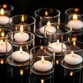 thumbnail image 5 of Nuptio Glass Votive Candle Holders Clear Tea Light Holders for Floating and Votives Candles Small Tealight Candleholder for Christmas Wedding Party Table Centerpiece 12S+12L, 1.6" &2" H, 5 of 10