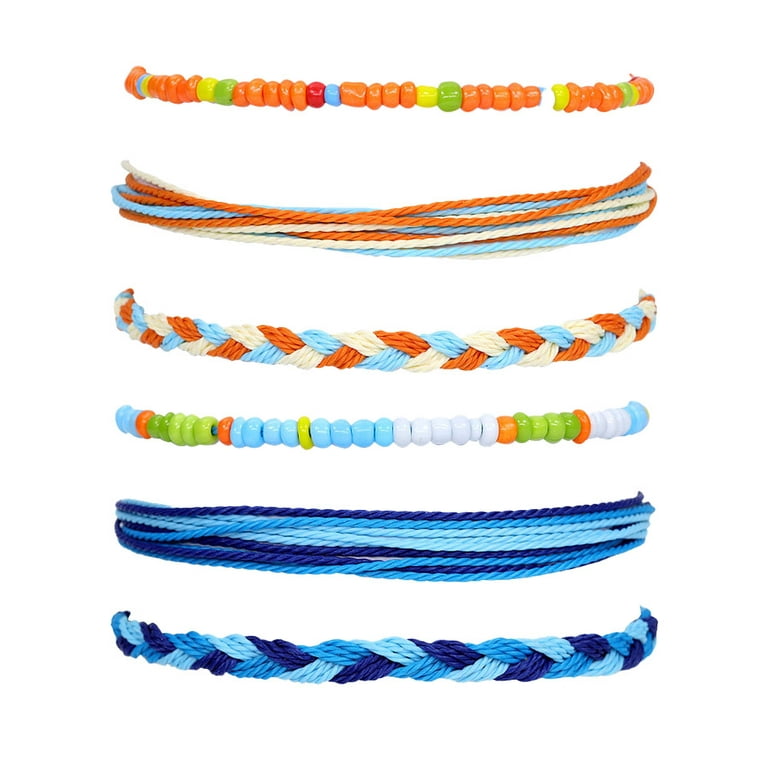 Woven Bracelets for Teen Girls, Adjustable Girl Braided String Friendship  Bracelet for Women, Boho Braid Rope Surfer Jewelry for Men,Style 3，G150091  