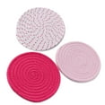 thumbnail image 1 of Transemion Anti-scalding Table Mat Round Pad Portable Dining Placement Kitchen Hotel Wedding Holiday Birthday New Year 3PCS/Set Pink, 1 of 6