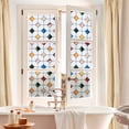 thumbnail image 3 of DKTIE 17.7" x 78.7" Agate Stone Lattice Pattern Stained Glass Privacy Window Film, Anti-UV & Heat Blocking, Easy Install Electrostatic Cling, Deliver installation tools, 3 of 12