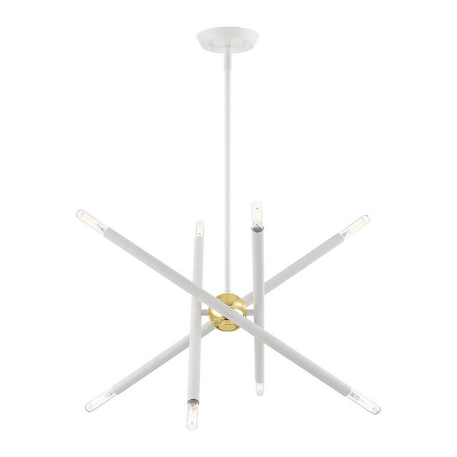 Livex Lighting 46774-03 Lustre 8 Lumières en Blanc 60W Accents en Laiton