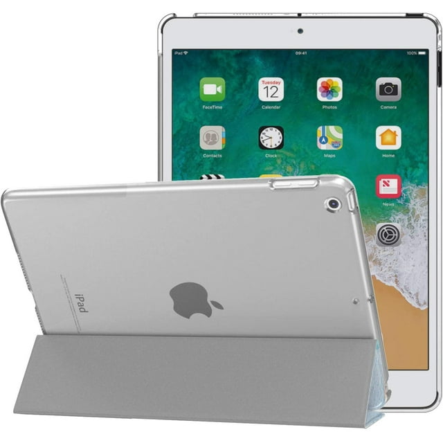 MoKo Case Fit 2018/2017 iPad 9.7 6th/5th Generation - Ultra Slim Lightweight Smart-Shell Stand Cover with Translucent