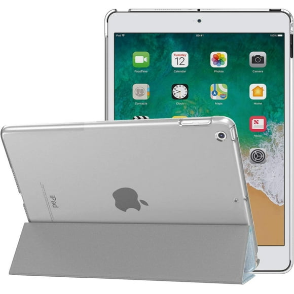 MoKo Case Fit 2018/2017 iPad 9.7 6th/5th Generation - Ultra Slim Lightweight Smart-Shell Stand Cover with Translucent