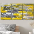 thumbnail image 3 of wall26 Canvas Print Wall Art Set Gray &amp; Yellow Grunge Brushstrokes Abstract Shapes Illustrations Modern Art Chic Colorful Multicolor Ultra for Living Room, Bedroom, Office - 24"x36"x3, 3 of 5