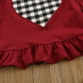 thumbnail image 6 of Kiapeise Valentine's Day Girls Heart Print Ruffle Shirt + Plaid Flare Pants, 6 of 8