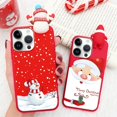 thumbnail image 2 of Funda RUMDEY para iPhone 15 Pro, paquete de 2 unidades, muñeca navideña 3D, TPU, 2 of 6