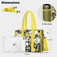 thumbnail image 5 of Teacher Tote Bag,Pioneer Flower Floral Print Pattern Teacher Utility Tote Bag,Large Work Tote Bags for Women with Multiple Pockets,Top Zipper Closure,13.8x10.6x6.7 Inch, 5 of 5