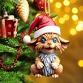 thumbnail image 1 of Adornos navideños, adornos navideños, regalos navideños, decoración plana para el hogar con forma de perro, decoración para el árbol de Navidad, decoración con colgante, 1 of 4