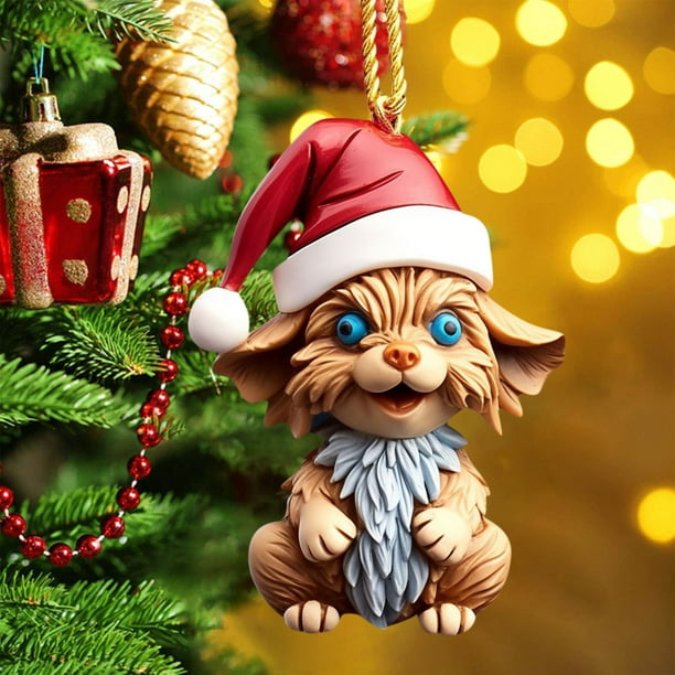 Decoración Del Hogar con Forma de Perro Plano, Decoración Del Árbol de Navidad.