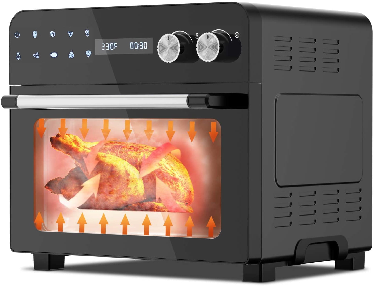 Moosoo 24.3 Quart Air Fryer, Stainless Steel Air Fryer Oven, with LED