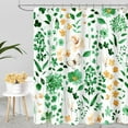 thumbnail image 2 of ZDM Long Shower Curtain 72 x 96 Inch, Floor to Ceiling X-Long Sage Green Floral Shower Curtain, Watercolor Flower Butterfly Fabric Shower Curtain Set with Hooks, 2 of 7
