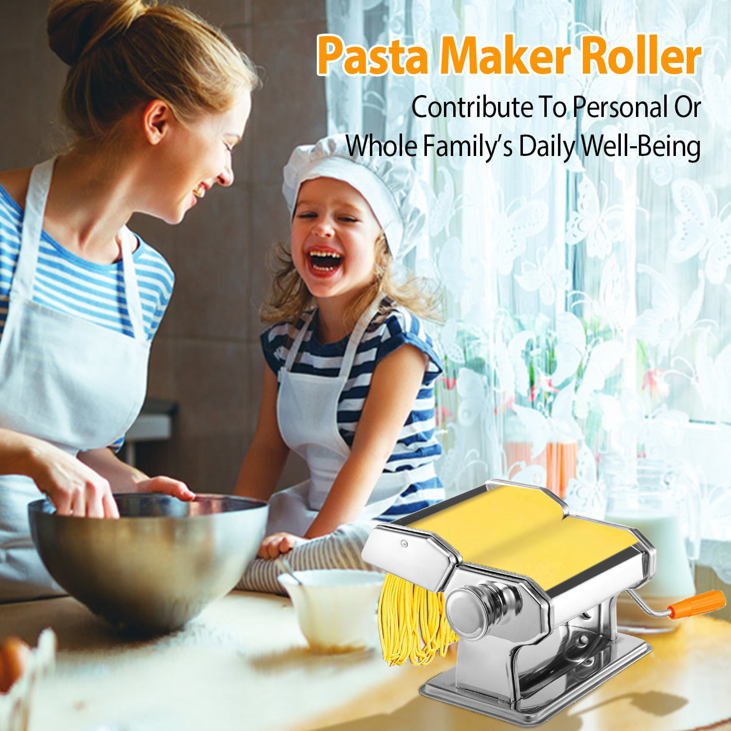 VEVOR Pasta Maker Machine, 9 Adjustable Thickness Settings Noodles Maker,  150 Stainless Steel Noodle Rollers and Cutter, Manual Hand Press, Pasta  Making Kitchen Tool Kit, Perfect for Spaghetti Lasagna - Yahoo Shopping