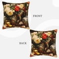 thumbnail image 3 of Xecao Elegant Still Life Roses Print Soft Velvet Decorative Throw Pillow Covers, Square Cushion Cases for Bed, Sofa, Living Room, Car, and Indoor Outdoor Use-20"x20", 3 of 8