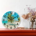 thumbnail image 2 of Dreamtimes 3D Fresh Tropical Summer Beach Palm Tree Print Round Wall Clock Decorative, 10 Inch Battery Operated Quartz Analog Quiet Desk Clock for Home,Office,School, 2 of 6