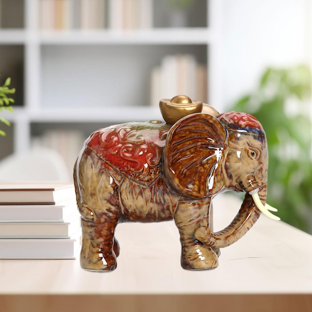 Decoración de de cerámica, estatua de , decoración del hogar, figura de Animal, escultura de para oficina, comedor nariz hacia abajo