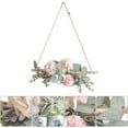thumbnail image 3 of Dadiaei Artificial Floral Wreath for Front Door - Spring White Flowers & Green Leaves Garland Decor, Hanging Wreath for Wall Window Home Decorations, Floral Hoop Wreath, 3 of 6