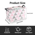 thumbnail image 2 of ZUEXT Laundry Hamper, Large Waterproof Cotton Fabric Laundry Baskets with 2 Handles - 10.2"Hx 10.2"Wx 14.9"L - Dirty Clothes, Kids Baby Toys Organizer (Pink Triangle), 2 of 7
