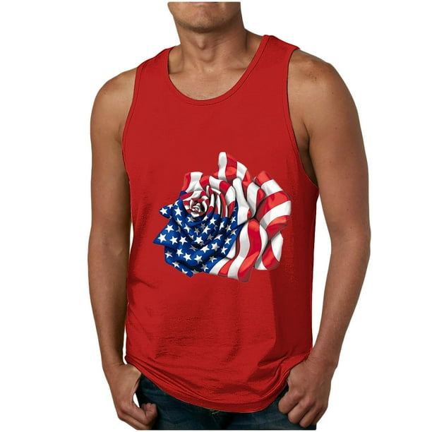 Tanques para Hombre para el Verano Solto Chaleco Impresión Deportivo Cuello Redondo, Casual
