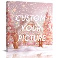 thumbnail image 2 of Christmas Wall Art Painting on Canvas, Pink Xmas Farmhouse Snowflake Tree Canvas Art Home Prints Wall Art Framed Modern Artwork for Living Room Bedroom Wall Decor 8x8in, 2 of 9