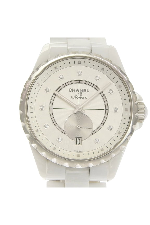 Pre-Owned CHANEL J12 Watch, 11 Diamonds, Cal. 2895-2, H4345, White Ceramic with Automatic,...