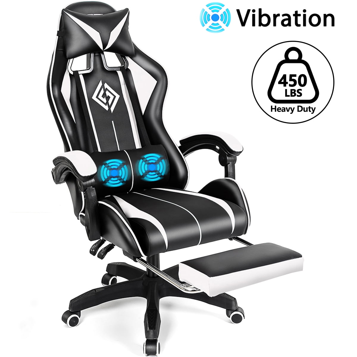450lbs Massage Gaming Chair PC Office Chair with Massage Lumbar and