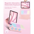 thumbnail image 5 of 7 Rainbow Backlight Rechargeable Detachable Keyboard Kit with Silent Mouse, 360 Swivel Magnetic Stand Case & Pencil Holder for iPad Air 4/5/6/7 10.9/11 M Series,Pink, 5 of 9